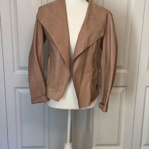 Dusty rose open front jacket